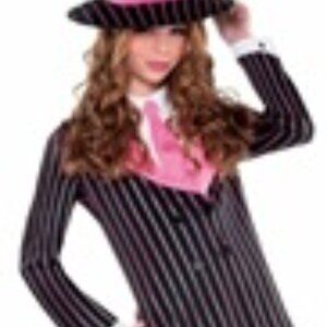 California Costumes Girls double breasted jacket and hat/Large girl/ black& pink